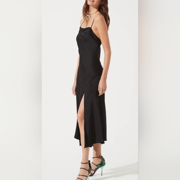 🔥NEW WITH TAG ASTR THE LABEL COWL SLIP MIDI DRESS BLACK in XS and SMALL🔥 - Picture 3 of 9